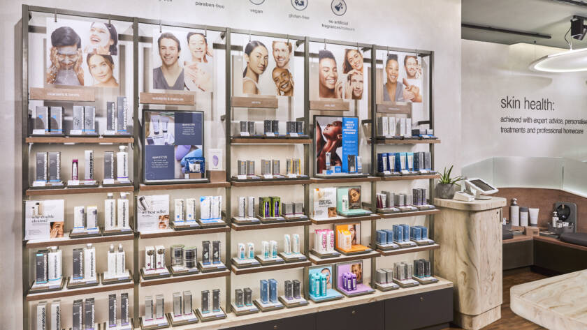 Shelves of products in a retail store