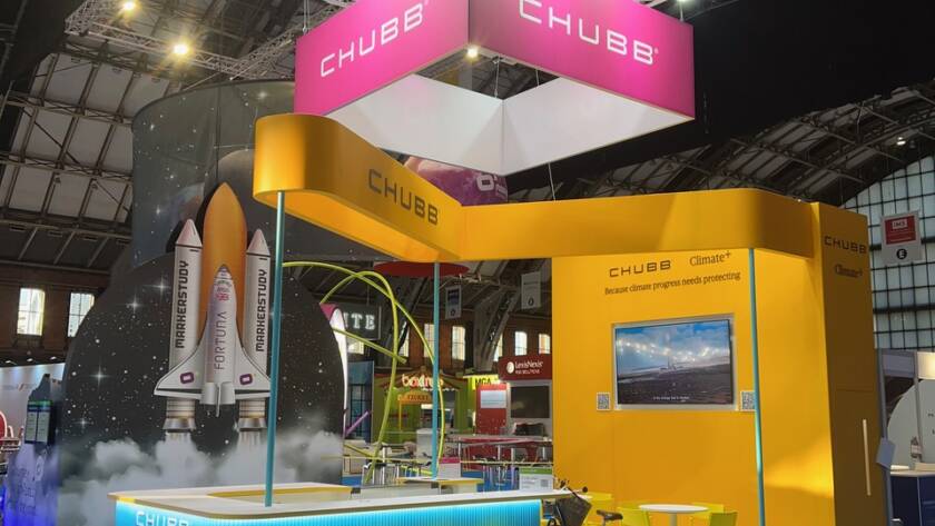 Chubb exhibition stand at a trade show