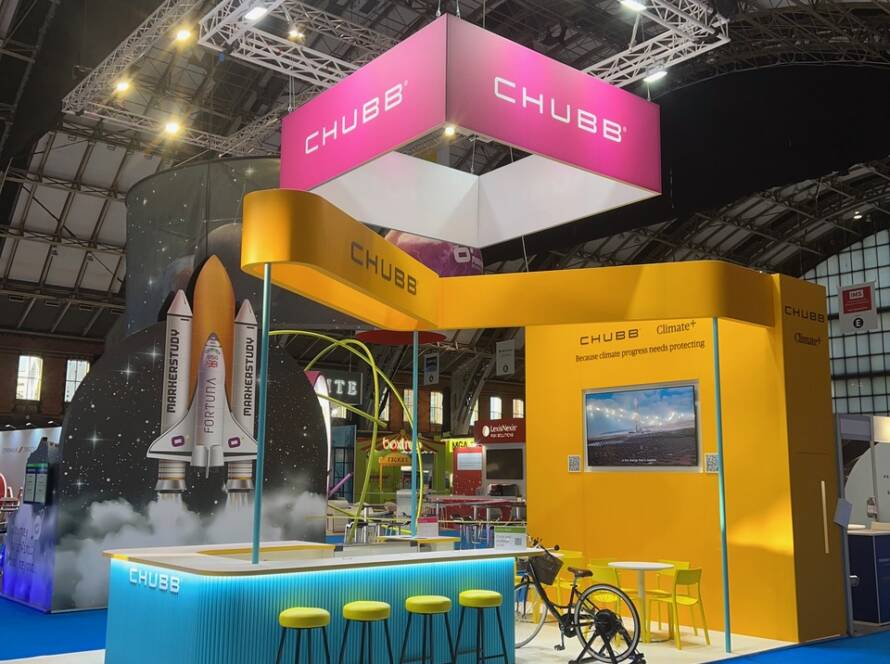 Chubb exhibition stand at a trade show