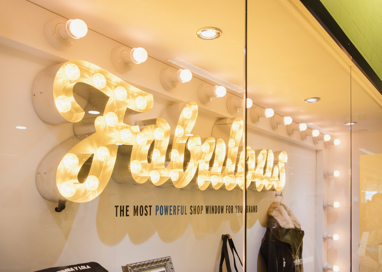 Shop window of The Sun Fabulous exhibition event