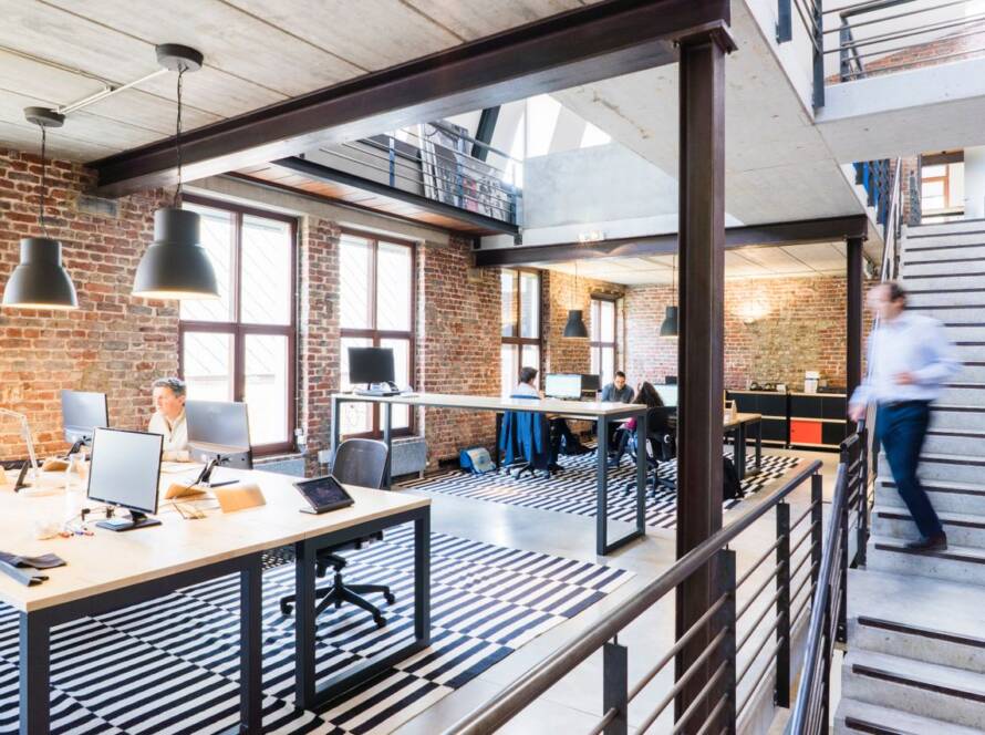 Modern office space in converted warehouse